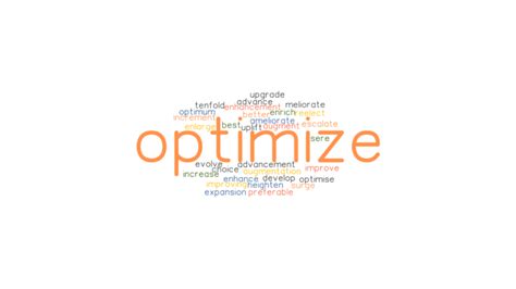 Synonyms for OPTIMISE: optimize, optimize. Dictionary Thesaurus Sentences Grammar Vocabulary Usage Reading & Writing ... Words Related to Optimise Related words are …